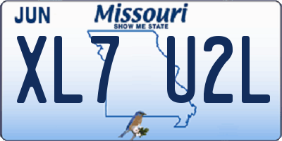 MO license plate XL7U2L