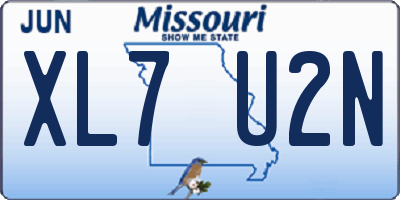 MO license plate XL7U2N