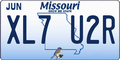 MO license plate XL7U2R