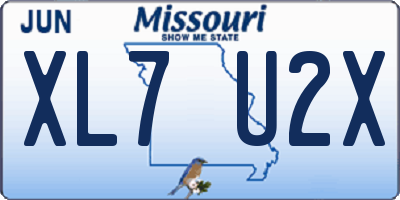 MO license plate XL7U2X