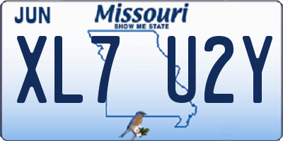 MO license plate XL7U2Y