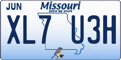MO license plate XL7U3H