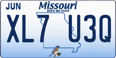 MO license plate XL7U3Q