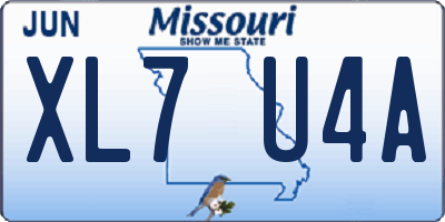 MO license plate XL7U4A