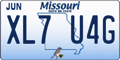 MO license plate XL7U4G