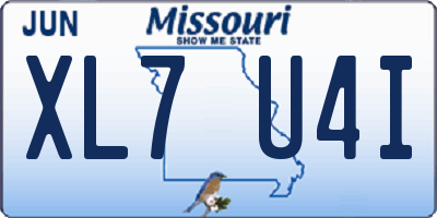 MO license plate XL7U4I