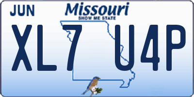 MO license plate XL7U4P
