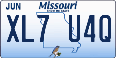 MO license plate XL7U4Q