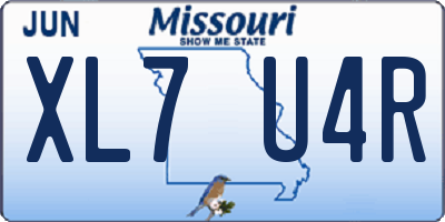 MO license plate XL7U4R