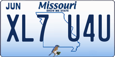 MO license plate XL7U4U