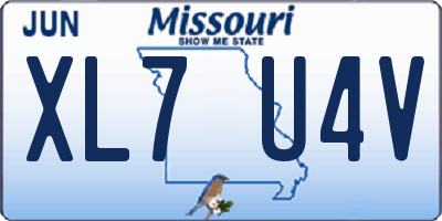 MO license plate XL7U4V