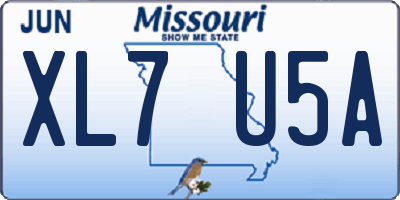 MO license plate XL7U5A