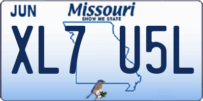 MO license plate XL7U5L