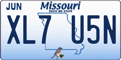 MO license plate XL7U5N