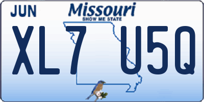 MO license plate XL7U5Q