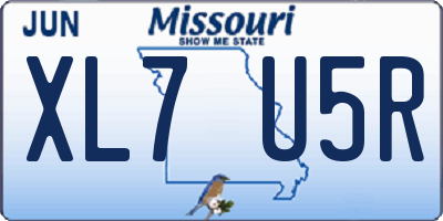 MO license plate XL7U5R