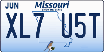 MO license plate XL7U5T