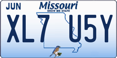 MO license plate XL7U5Y