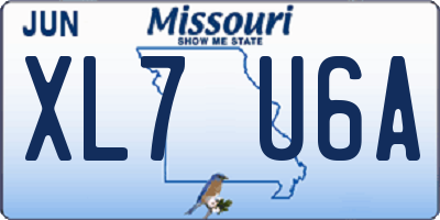 MO license plate XL7U6A