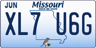 MO license plate XL7U6G