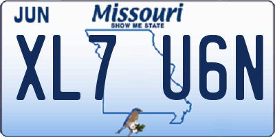 MO license plate XL7U6N