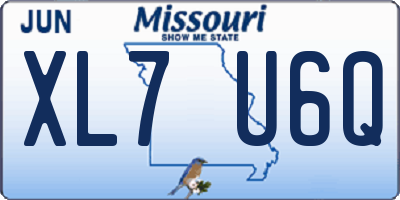MO license plate XL7U6Q