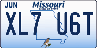 MO license plate XL7U6T