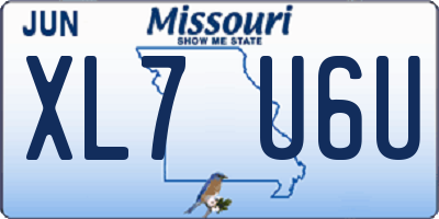 MO license plate XL7U6U