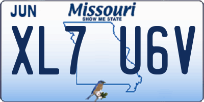 MO license plate XL7U6V
