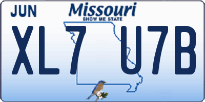 MO license plate XL7U7B
