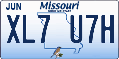 MO license plate XL7U7H