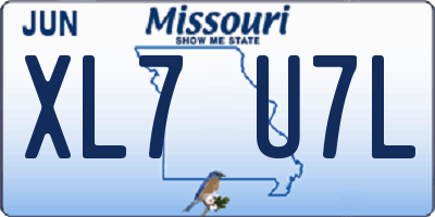 MO license plate XL7U7L