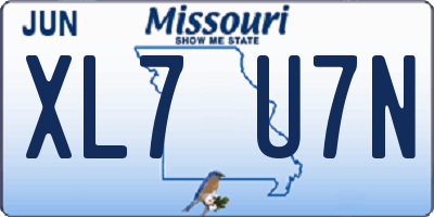 MO license plate XL7U7N