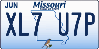 MO license plate XL7U7P