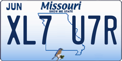 MO license plate XL7U7R