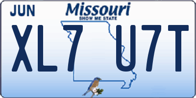 MO license plate XL7U7T
