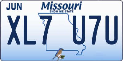 MO license plate XL7U7U