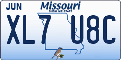 MO license plate XL7U8C