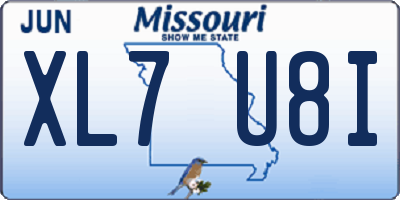 MO license plate XL7U8I