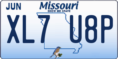 MO license plate XL7U8P