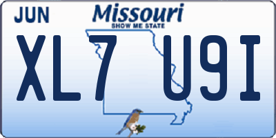 MO license plate XL7U9I