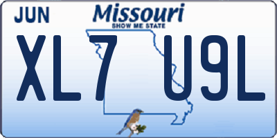 MO license plate XL7U9L