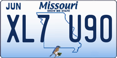 MO license plate XL7U9O