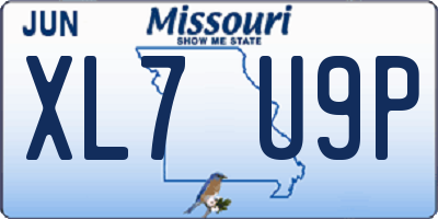 MO license plate XL7U9P