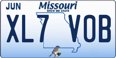 MO license plate XL7V0B
