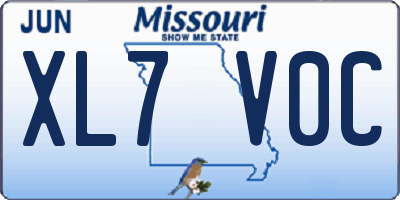 MO license plate XL7V0C