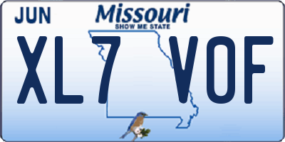 MO license plate XL7V0F