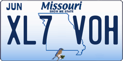 MO license plate XL7V0H