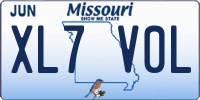 MO license plate XL7V0L
