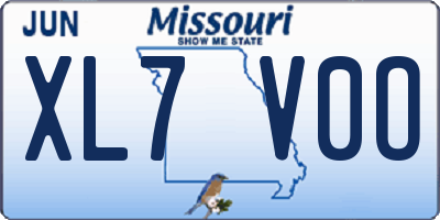 MO license plate XL7V0O
